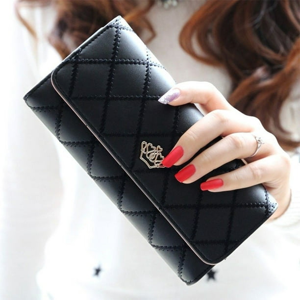 New Fashion Clutch Women Long Leather Wallet Card Hold Phone Bags Handbag Purse